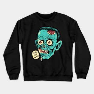 Zombie Lives Matter Zombie Head Vintage Illustration Crewneck Sweatshirt